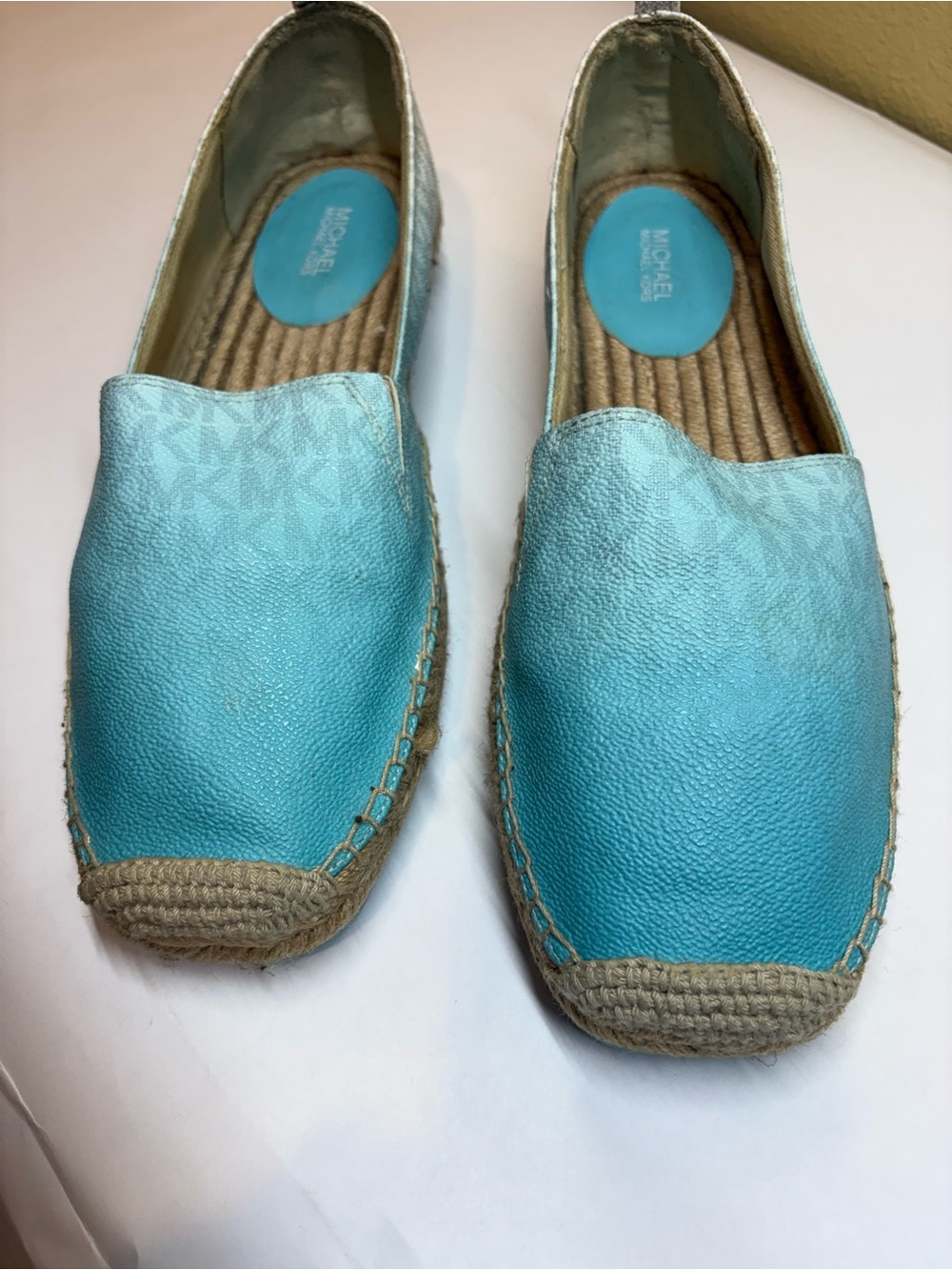 Michael Kors Turquoise Espadrille Slip-On Flats Size 10